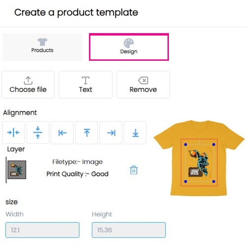 Add your design on the product